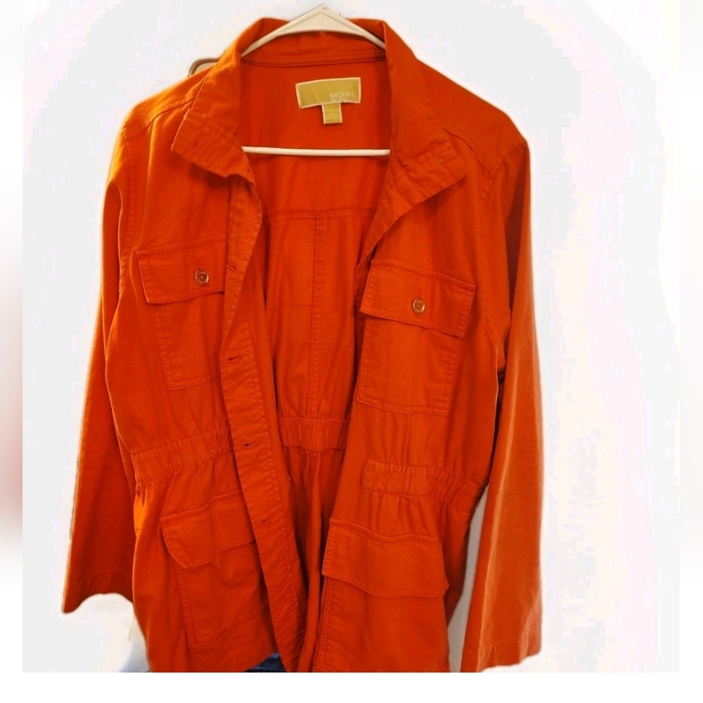 Michael Kors Vibrant Orange Utility Jacket